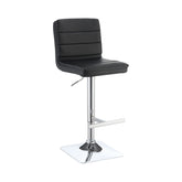 Coaster Bianca Upholstered Adjustable Bar Stools Black and Chrome (Set of 2) Model 120695
